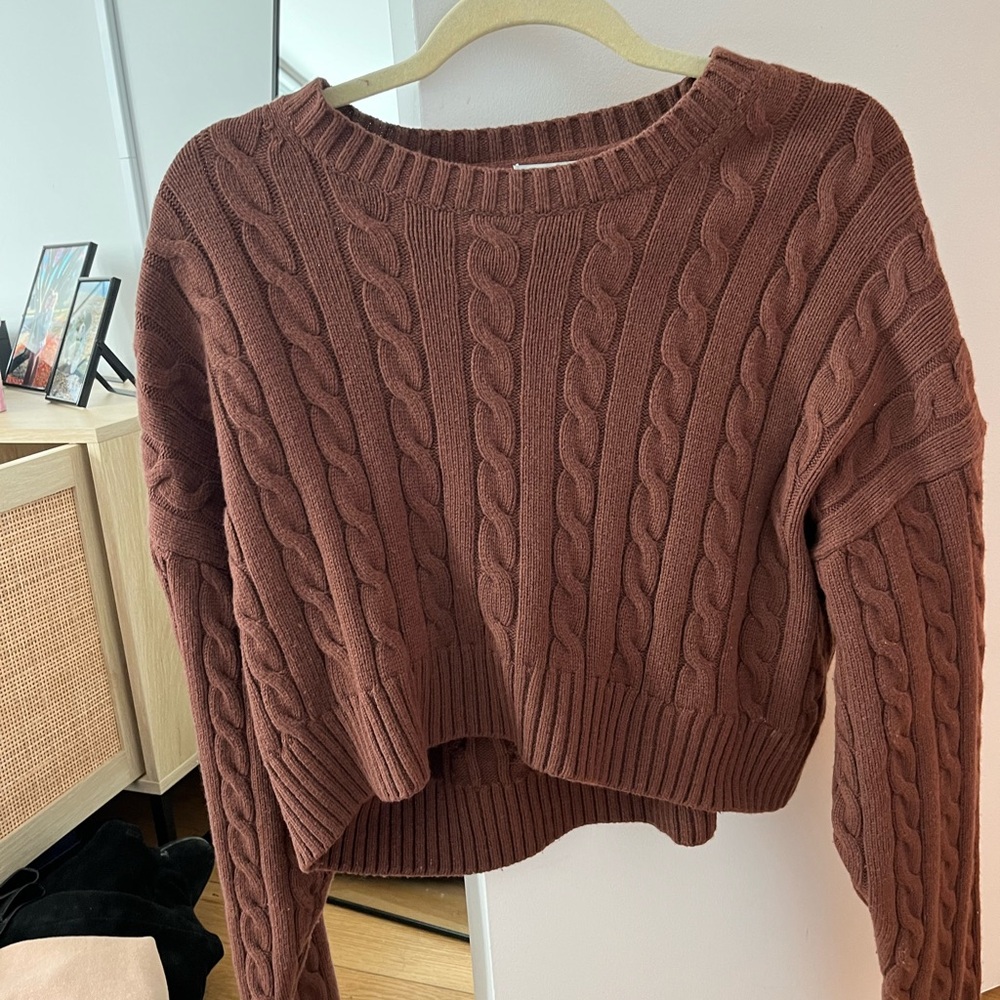 Aritzia Sunday Best - Brown Cropped Sweater